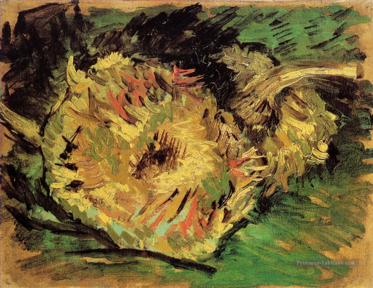 Tournesols à deux coupes Vincent van Gogh Peintures à l'huile